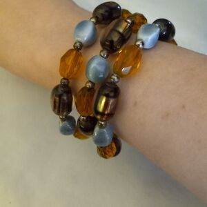 Multicolor Beaded Bracelet 925 Glass Beads